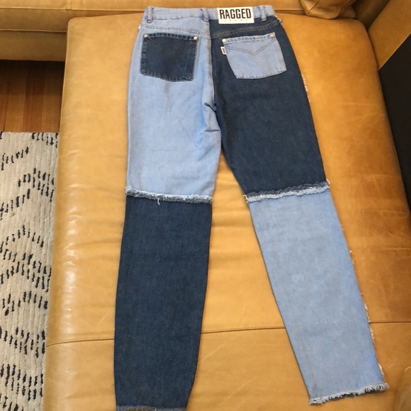 THE RAGGED PRIEST Mom Jeans in Patchwork Denim Women's 26 - Picture 6 of 10